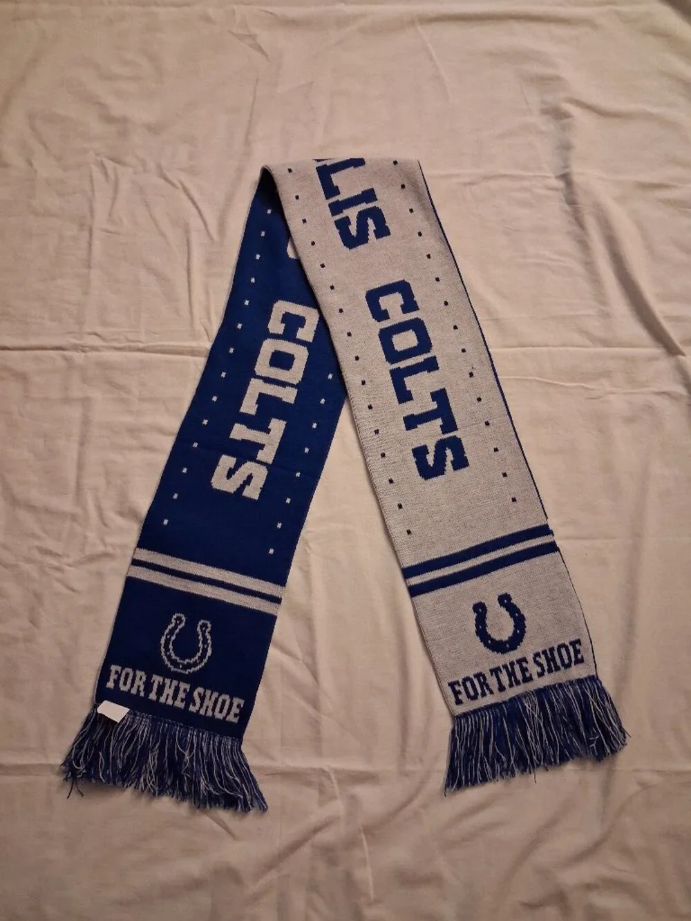 NFL Indianapolis Colts Blue & White Football Scarf For The Shoe Indiana EUC
